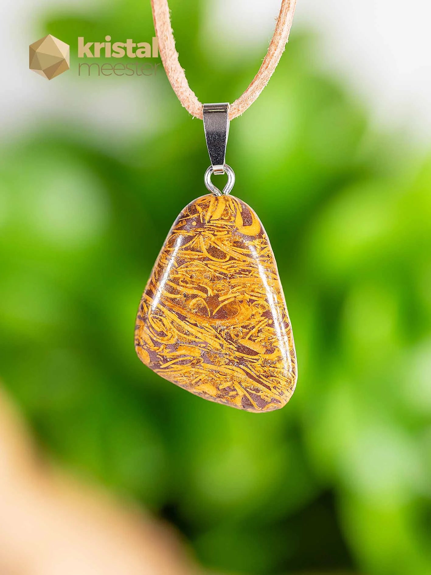 Snakeskin Jasper Pendant with silver loop - no. 2