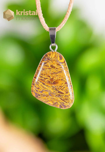 Snakeskin Jasper Pendant with silver loop - no. 2