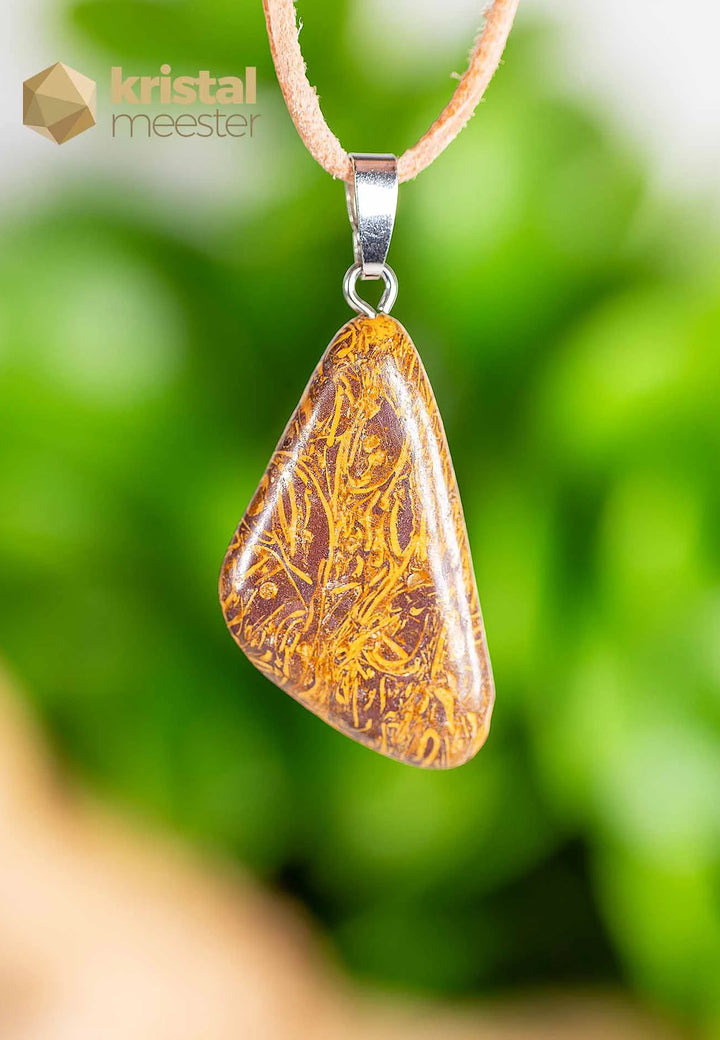 Snakeskin Jasper Pendant with silver loop - no. 3