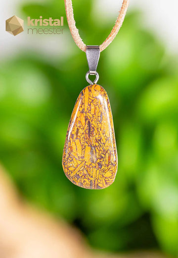 Snakeskin Jasper Pendant with silver loop - no. 4