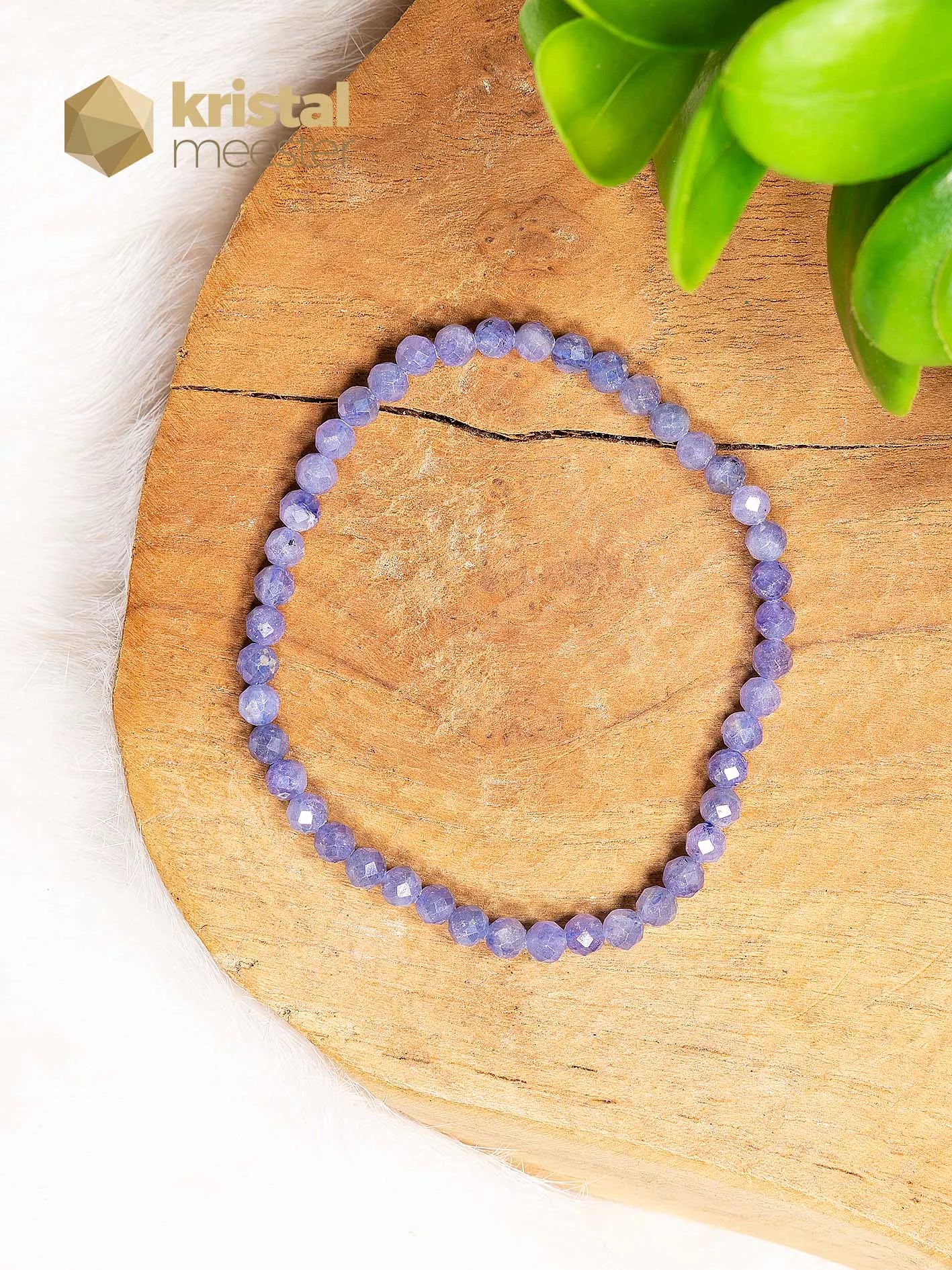 Tanzaniet facet geslepen armband - 3-4 mm