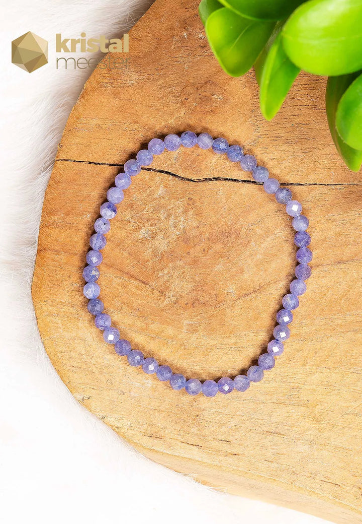 Tanzaniet facet geslepen armband - 3-4 mm