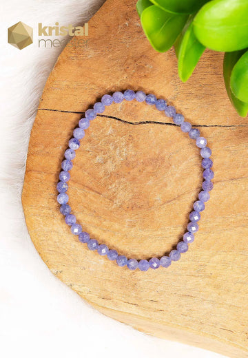 Tanzaniet facet geslepen armband - 3-4 mm