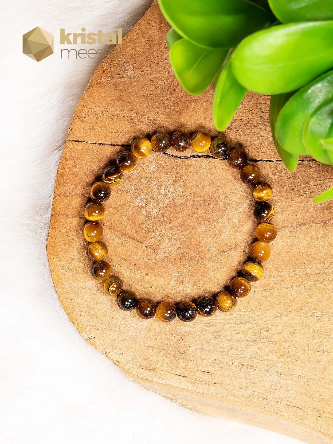 Tijgeroog Kogelarmband - 6 mm - Kind - L