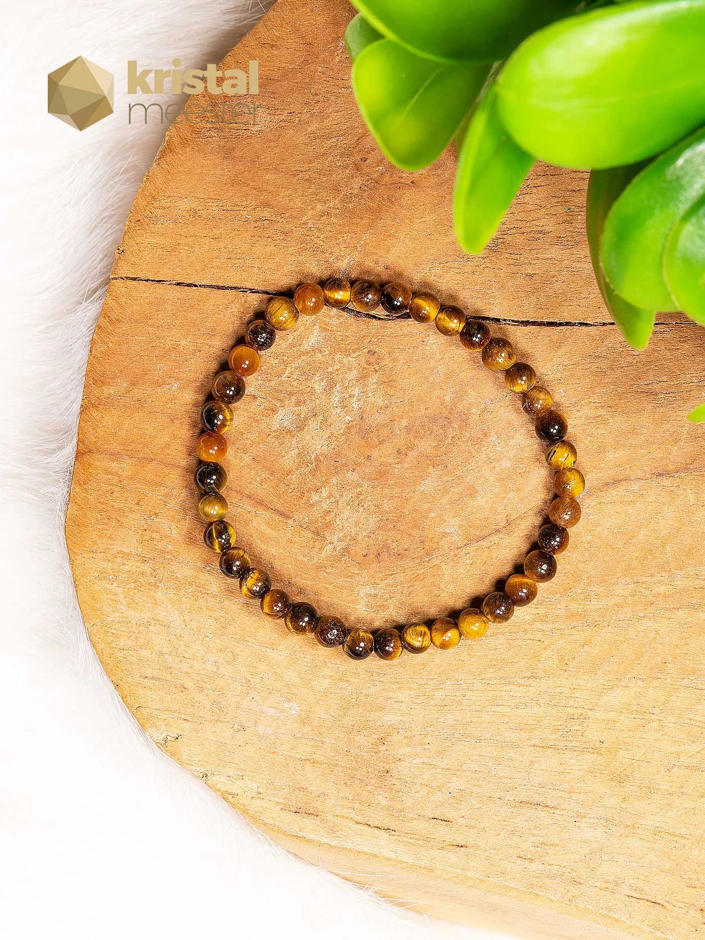 Tijgeroog Kogelarmband - 4 mm - Kind