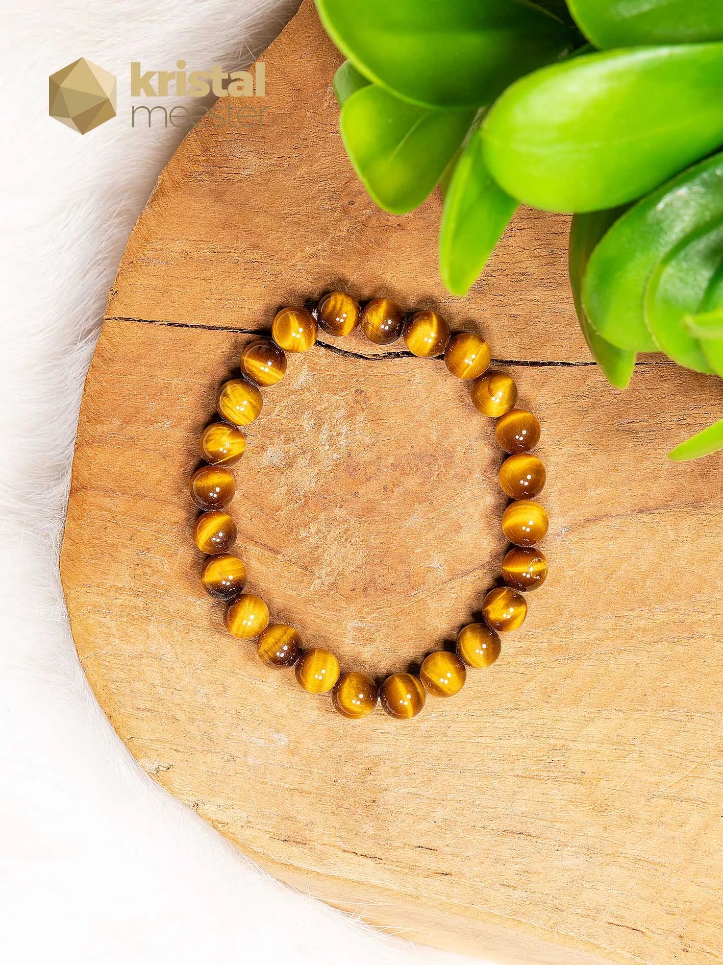 Tijgeroog Kogelarmband - 6 mm - Kind