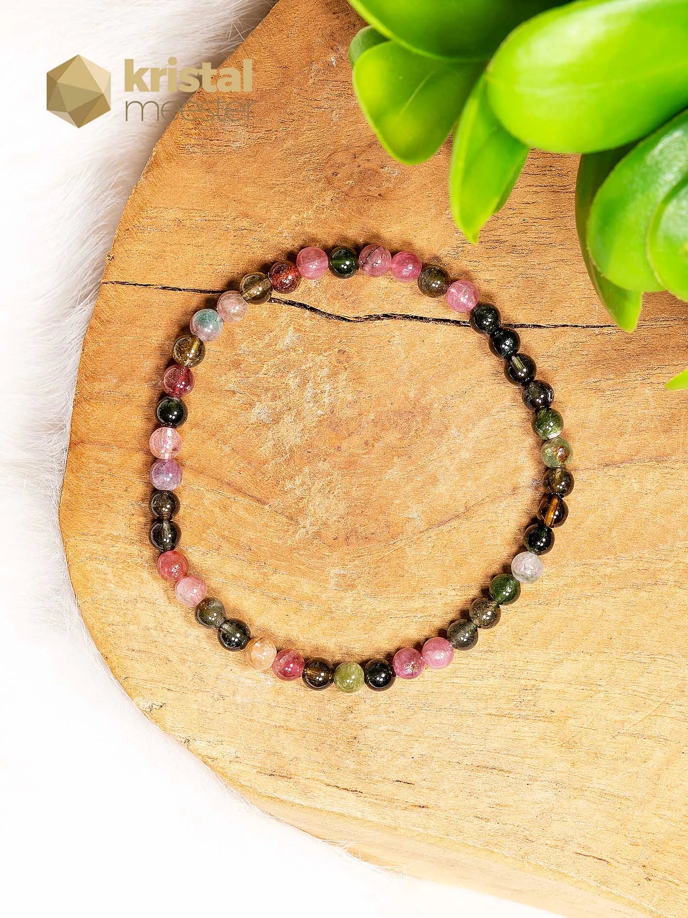Toermalijn Mix Kogelarmband - 3-4 mm