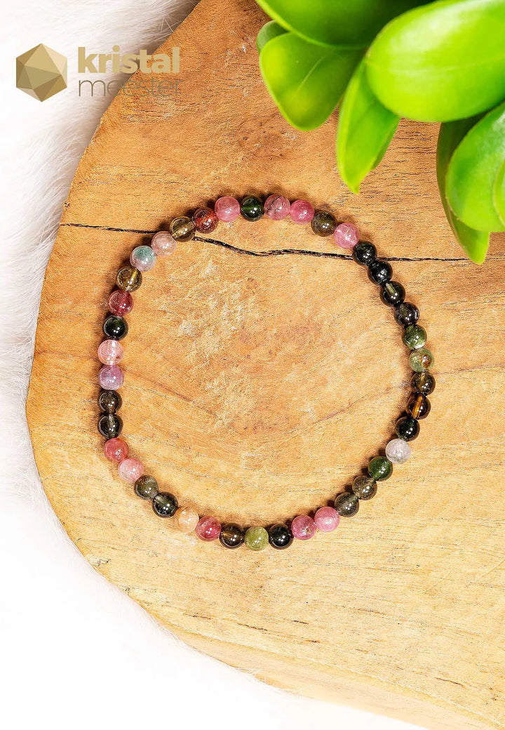 Toermalijn Mix Kogelarmband - 3-4 mm
