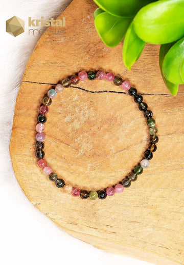 Toermalijn Mix Kogelarmband - 3-4 mm