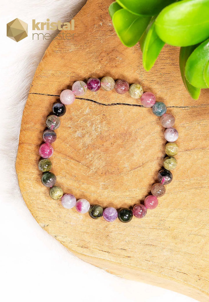 Toermalijn Mix Kogelarmband - 6 mm