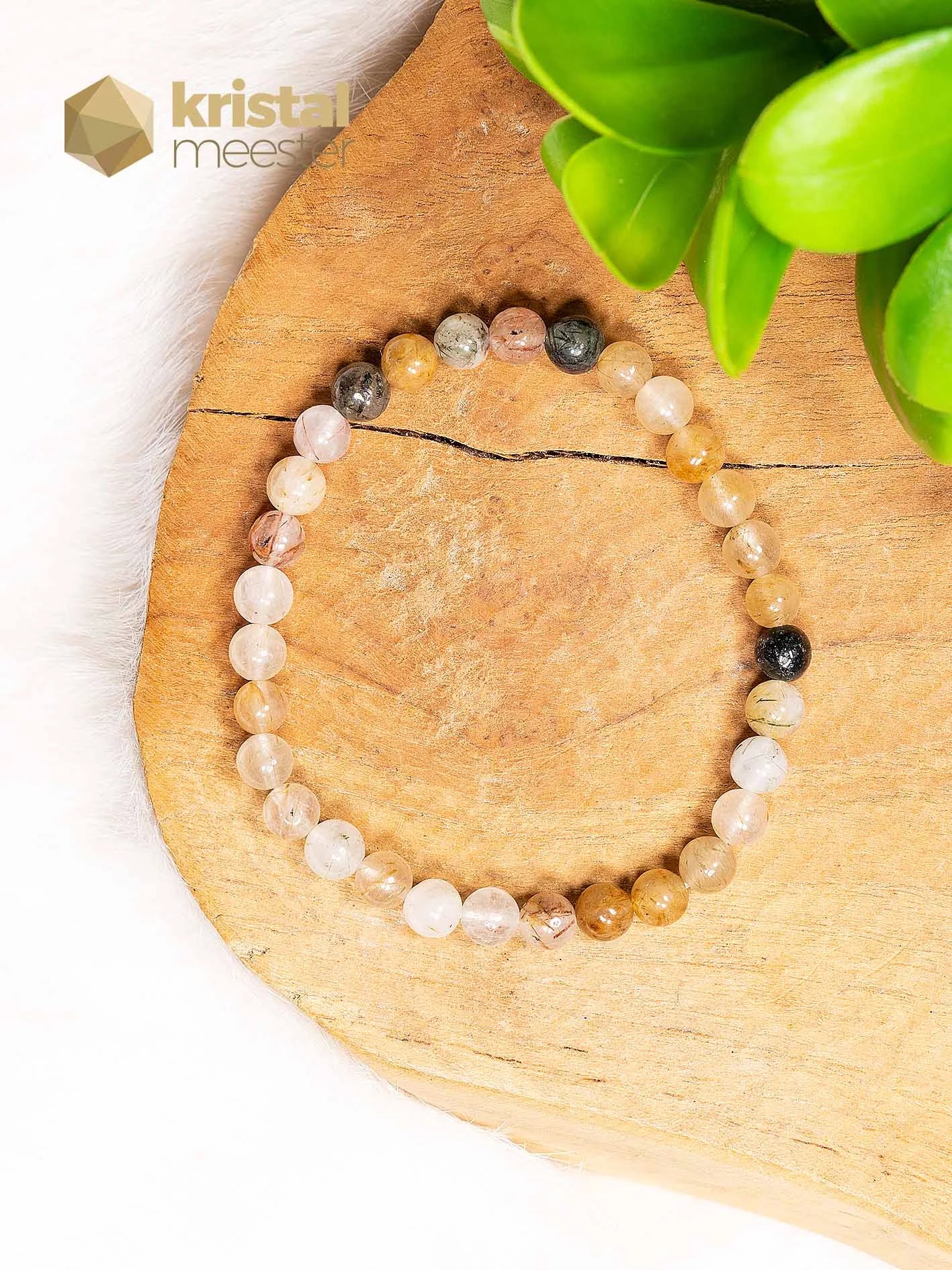 Tourmaline Quartz Mix Ball Bracelet - 6 mm