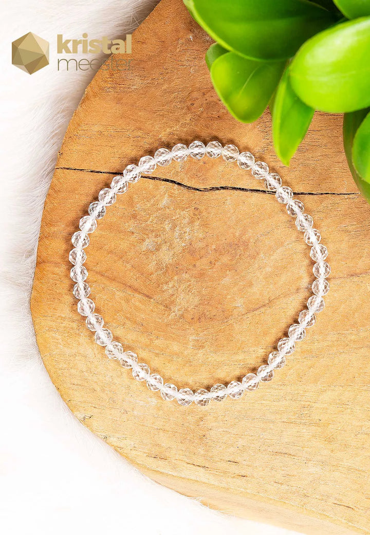 Witte Topaas facet geslepen armband 3-4 mm