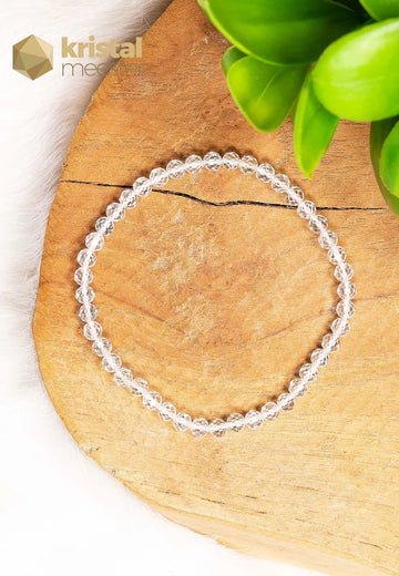 Witte Topaas facet geslepen armband 3-4 mm