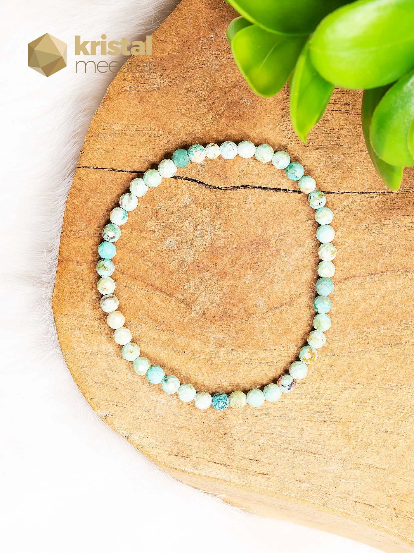 Turkoois Facet geslepen armband - 4 mm