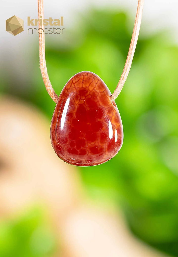 Fire Agate Pendant, drilled - no. 1