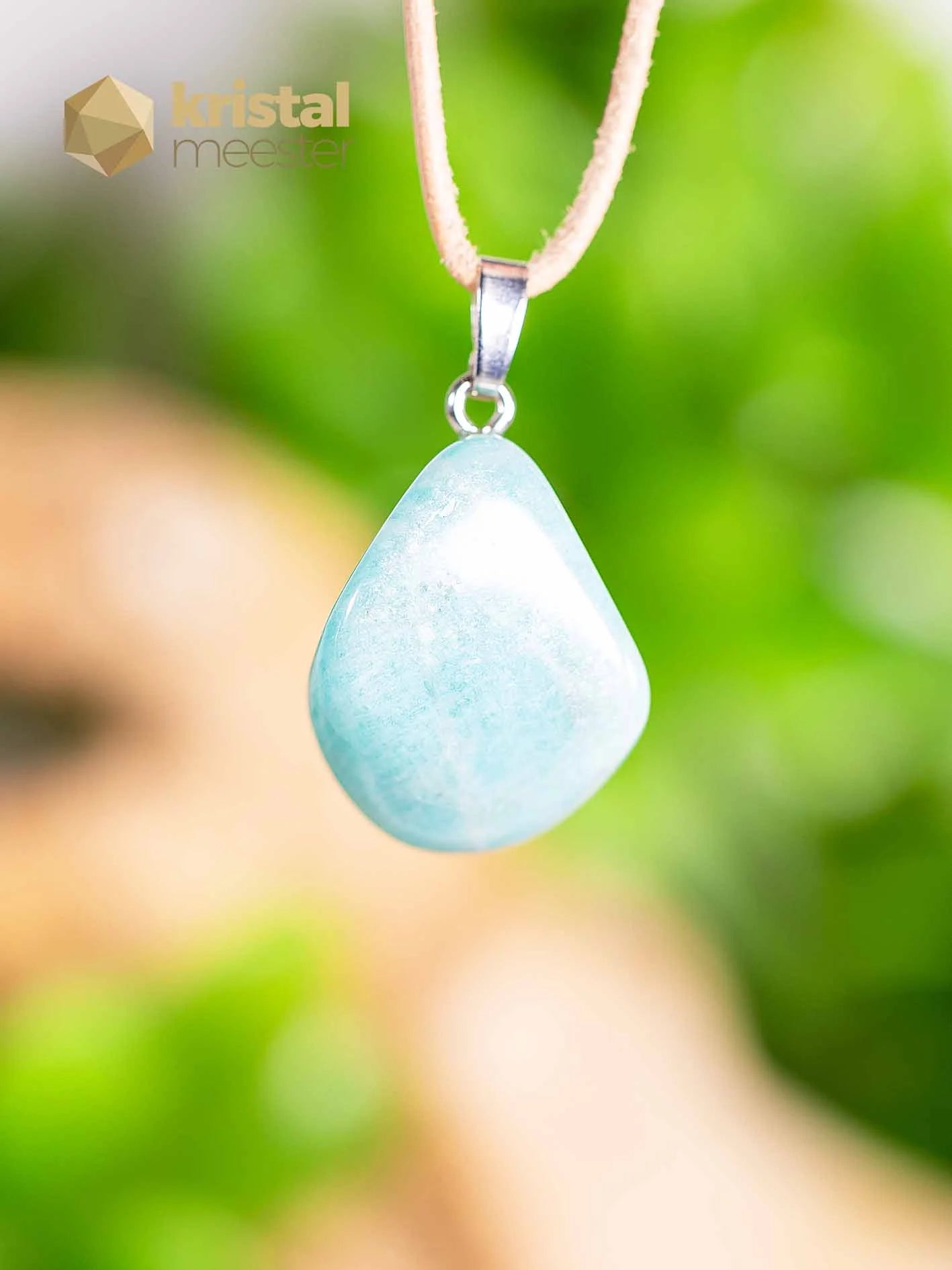 Amazonite EX Pendant with silver loop - no. 1
