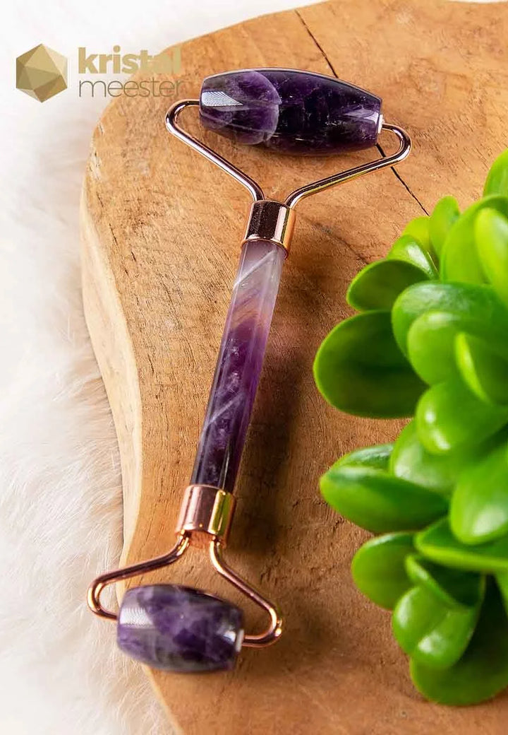 Amethist Massageroller - roségoud kleur