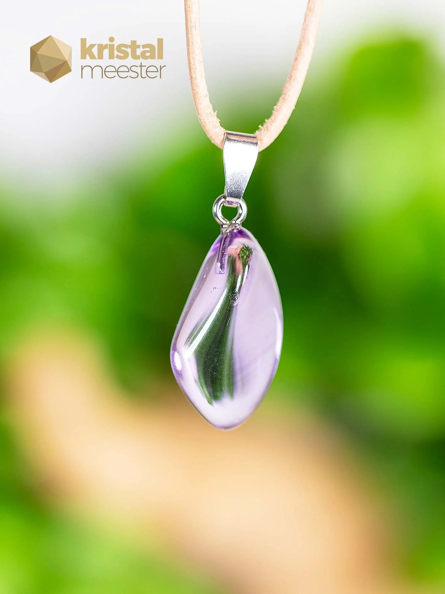 Amethist hanger met zilver oog - nr. 1