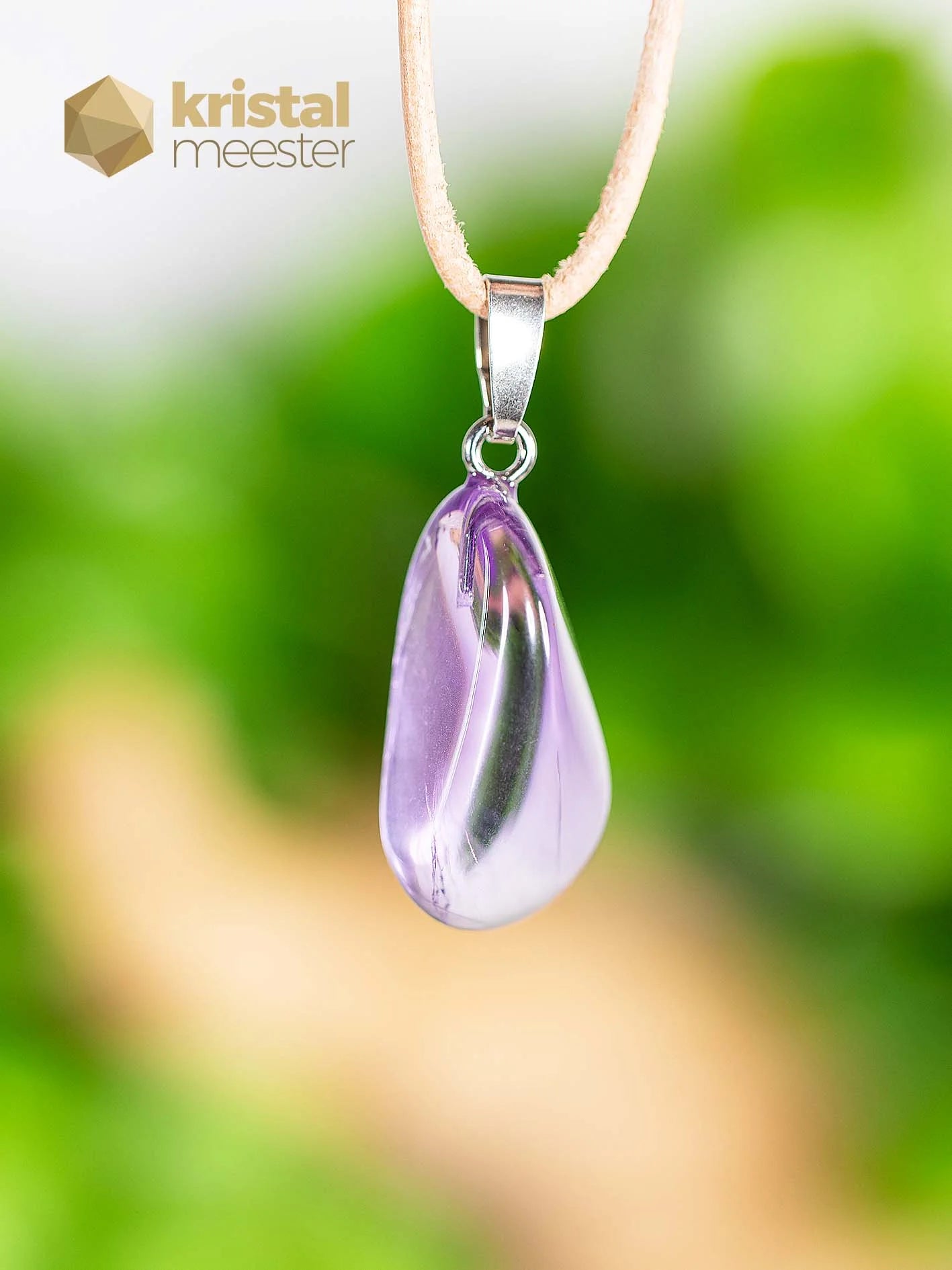 Amethist hanger met zilver oog - nr. 2