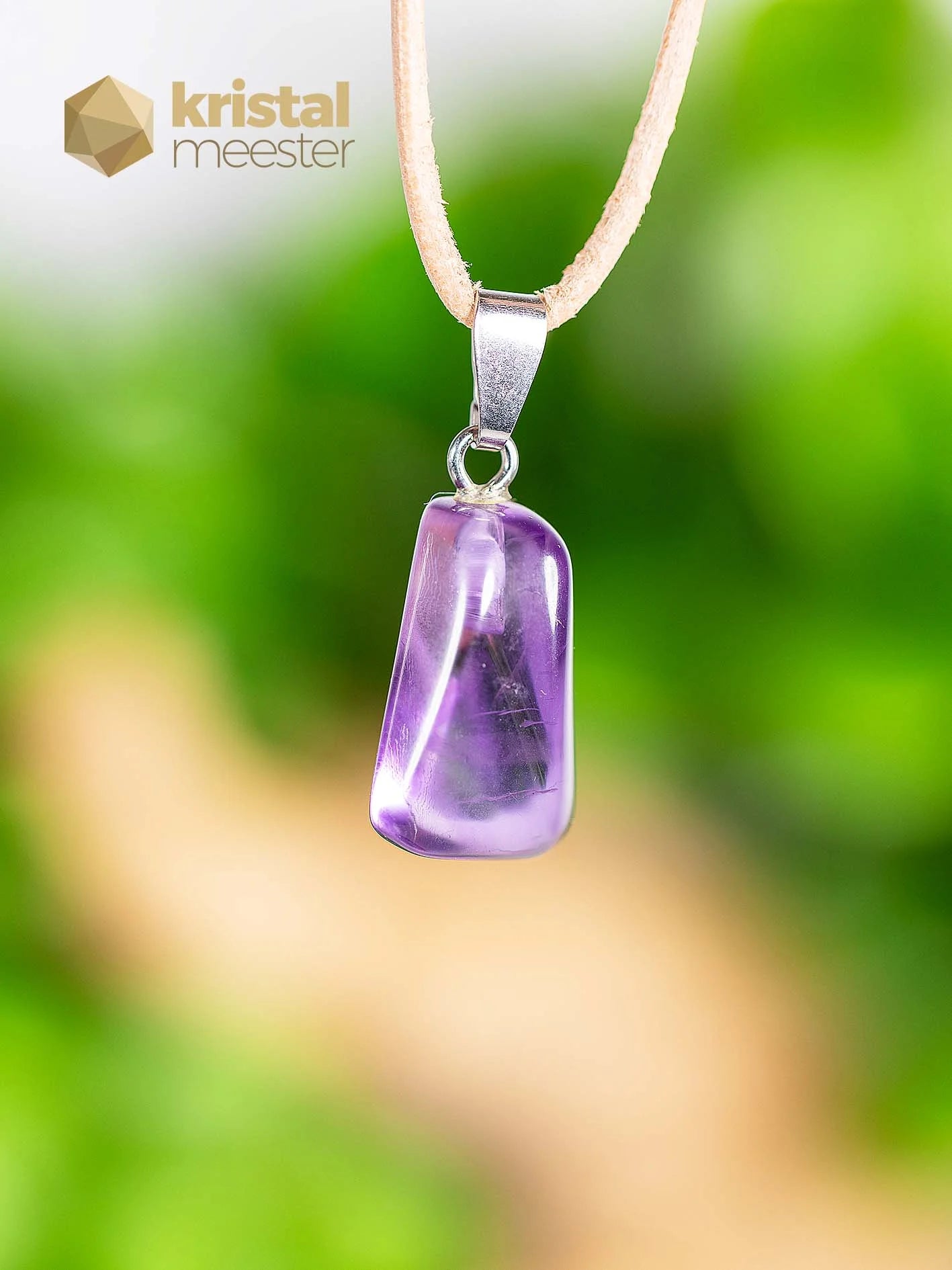 Amethyst pendant with silver loop - no. 3
