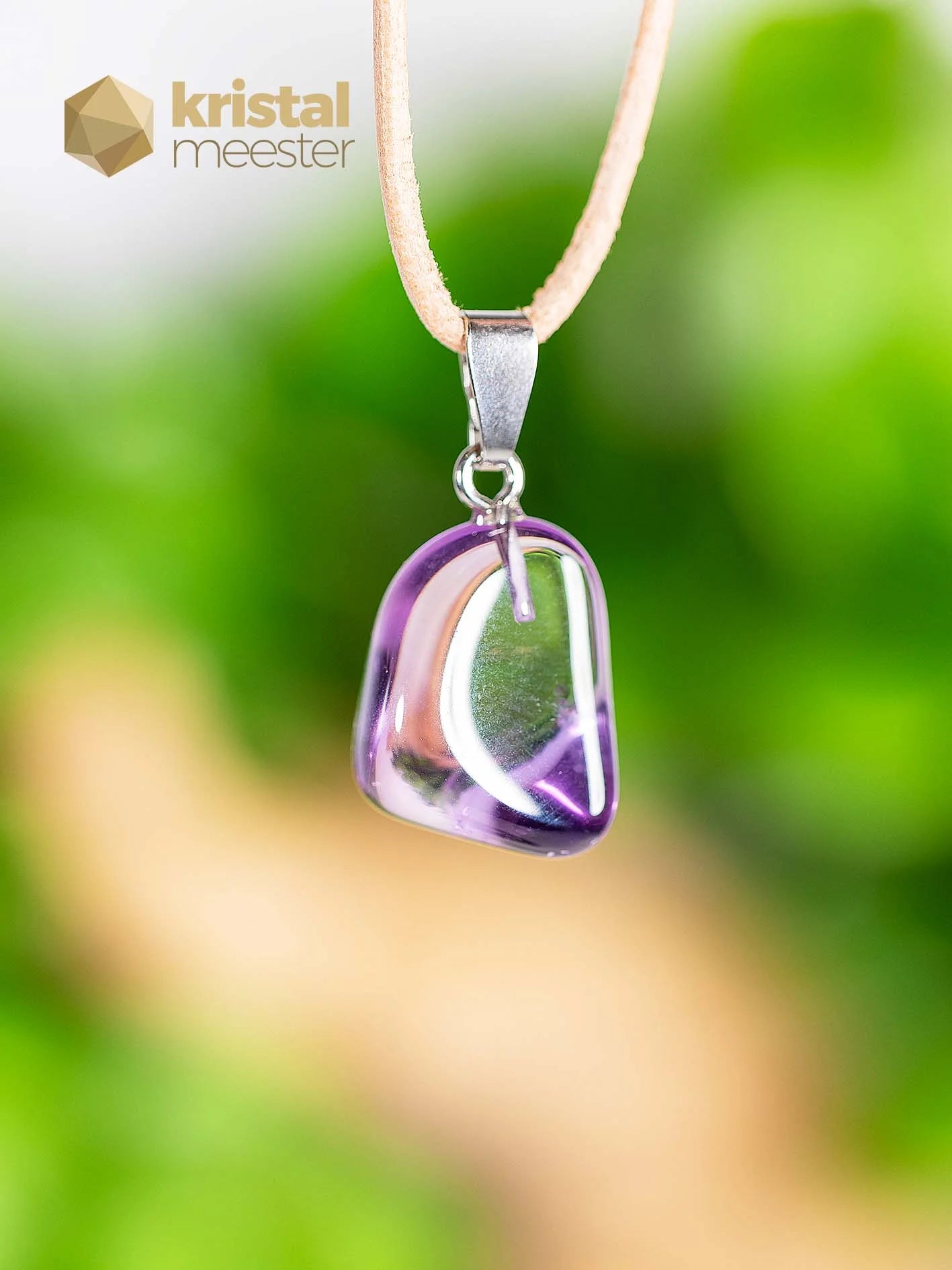 Amethyst pendant with silver loop - no. 4