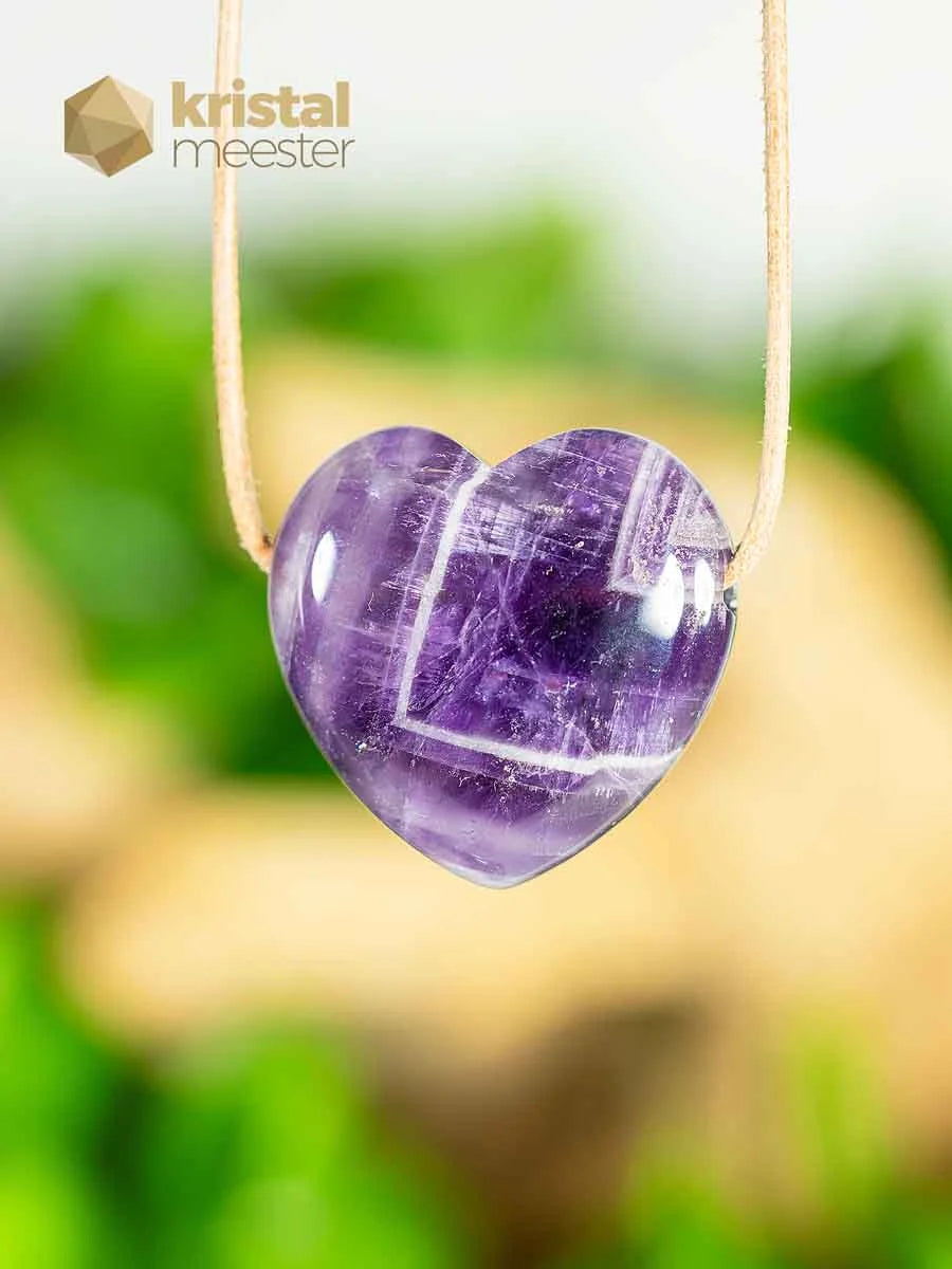 Amethist Hartje hanger, doorboord - nr. 2