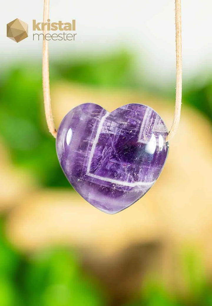 Amethist Hartje hanger, doorboord - nr. 2