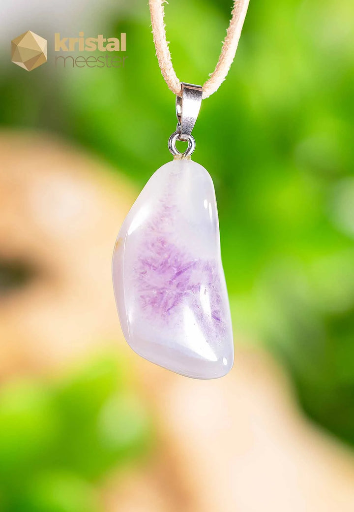 Amethist Chalcedoon hanger met zilver oog - nr. 3