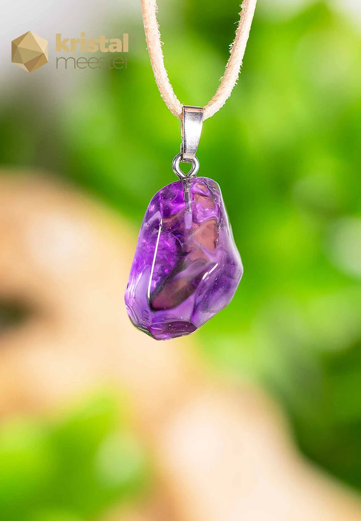 Amethyst EX Nugget pendant with silver loop - no. 1