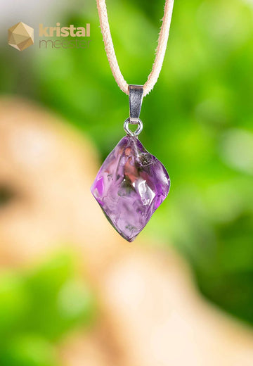 Amethyst EX Nugget pendant with silver loop - no. 3