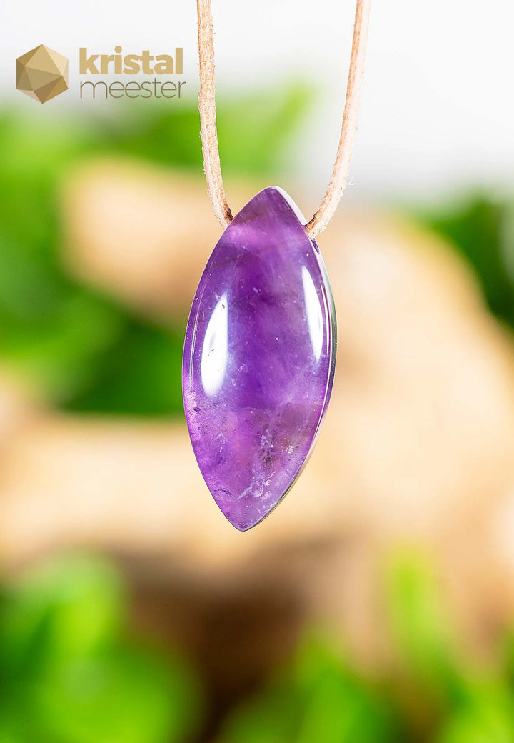 Amethyst Pendant drilled - Oval - no. 3