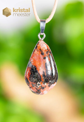 Amphibolite Pendant with silver loop - no. 1