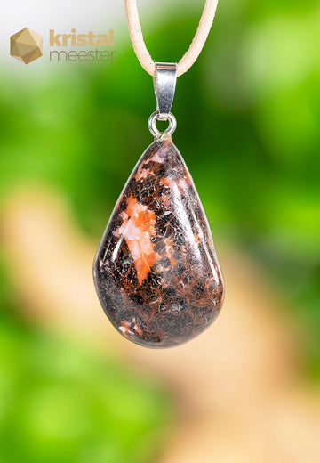 Amphibolite Pendant with silver loop - no. 2
