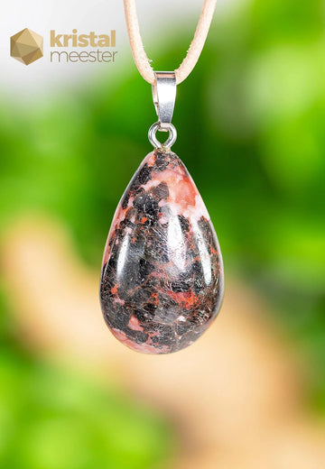 Amphibolite Pendant with silver loop - no. 4