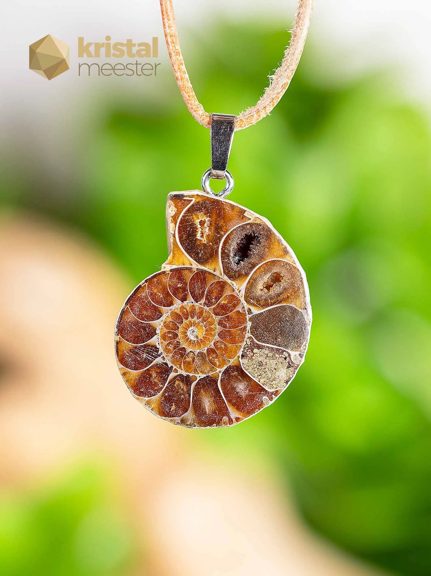 Ammoniet Hanger met zilver oog - nr. 4