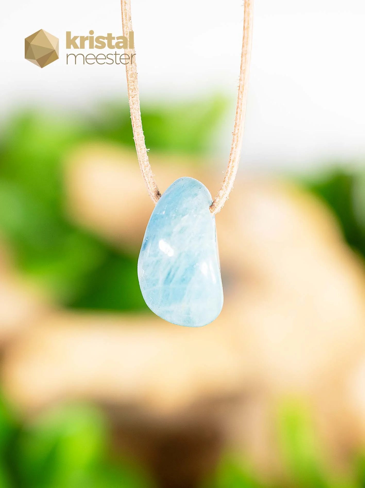 Aquamarijn EX hanger doorboord - nr. 2