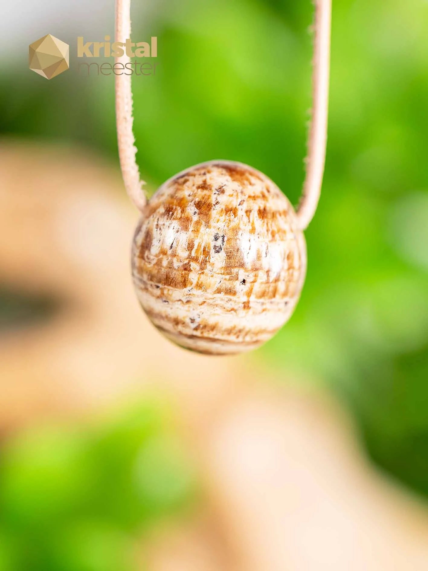 Aragonite EX brown pendant, drilled - no. 2