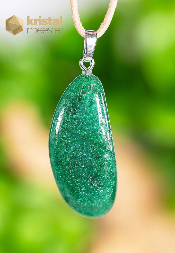 Aventurine EX pendant green with silver loop - no. 3