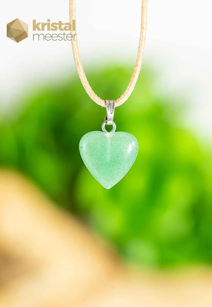 Aventurine Green Heart Pendant with silver loop