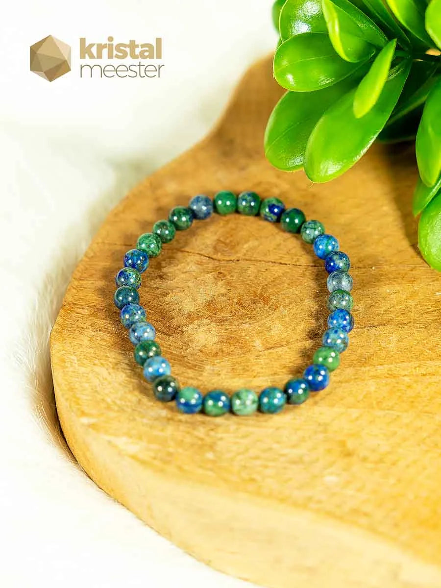 Azurite-Malachite Ball Bracelet - 6 mm