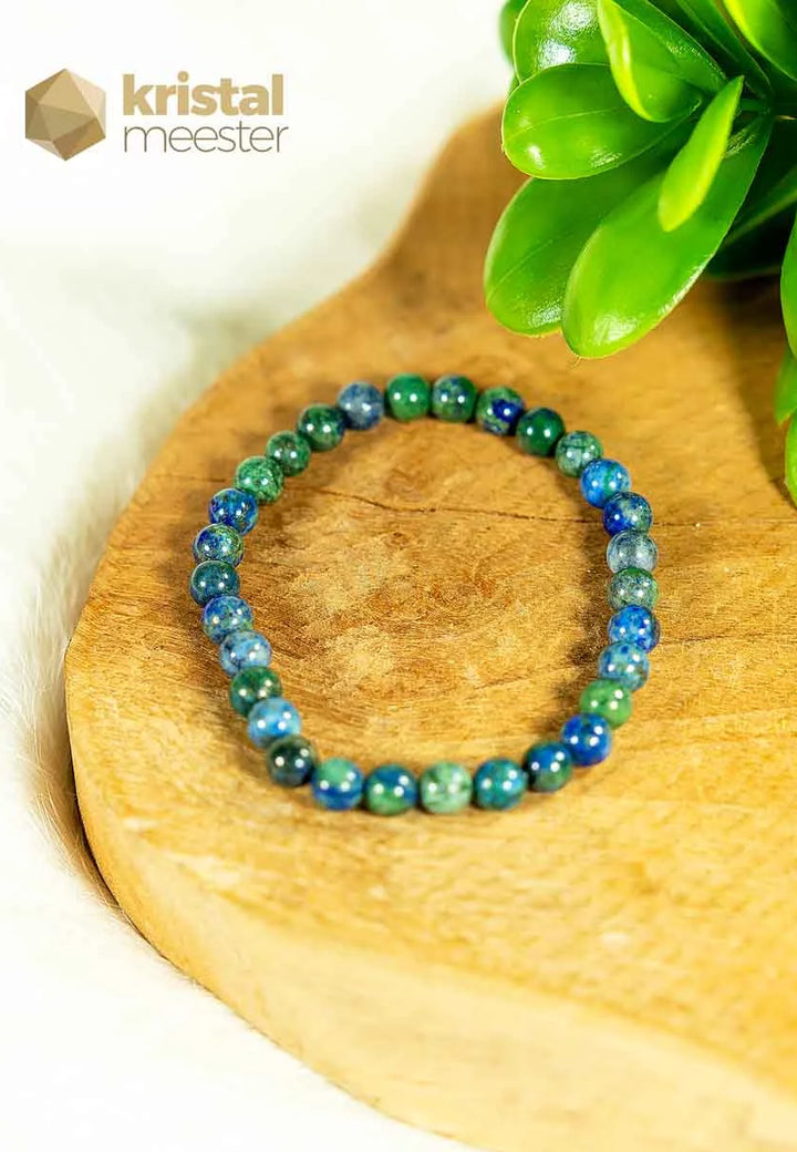 Azurite-Malachite Ball Bracelet - 6 mm