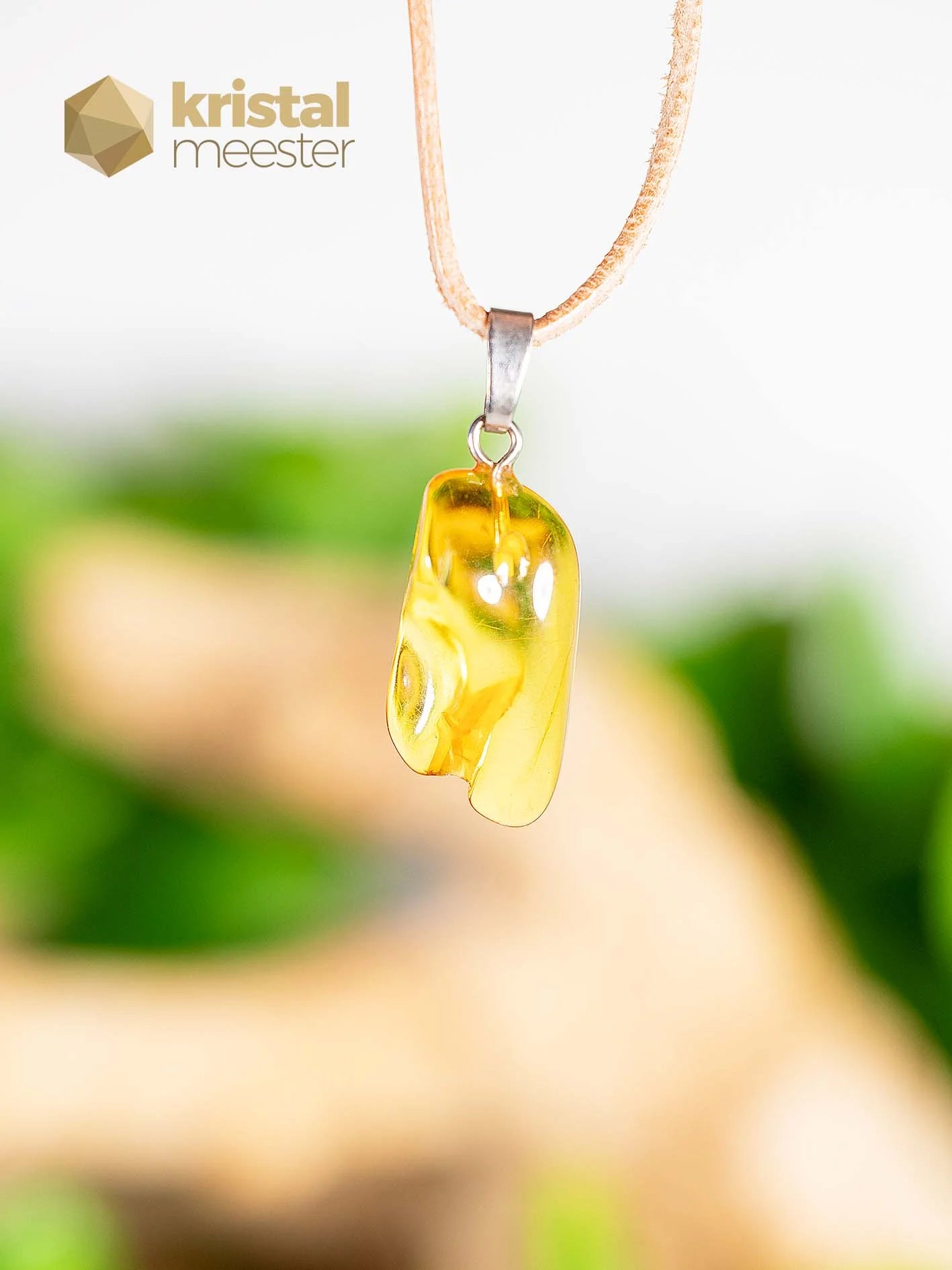 Amber Pendant with Silver loop - no. 4