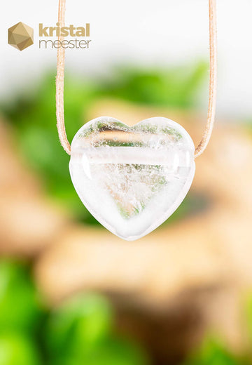 Rock Crystal Heart Pendant, drilled - no. 1
