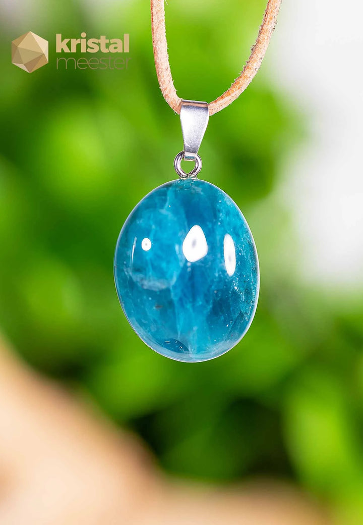 Blue Apatite EX pendant with silver loop - no. 3