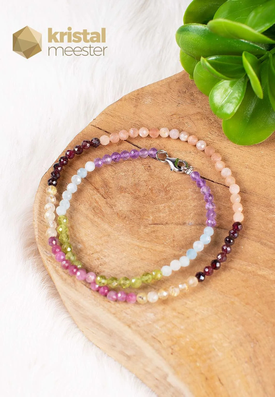 Chakra facet geslepen ketting - 45 cm