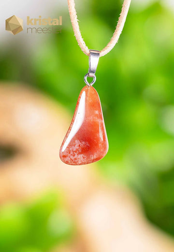 Bed Chalcedony EX pendant with silver loop - no. 1