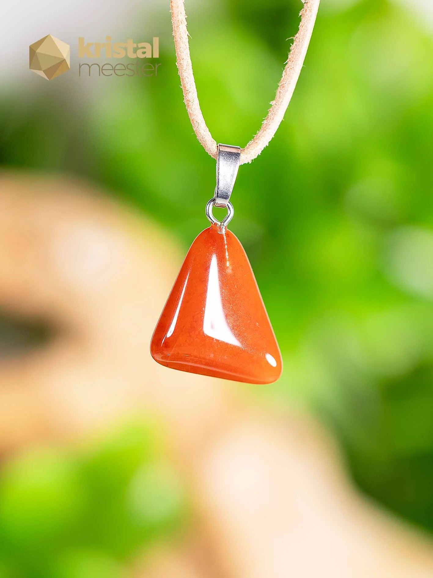 Rode Chalcedoon EX hanger met zilver oog - nr. 3