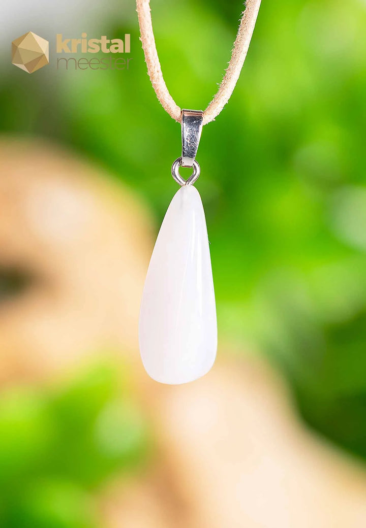 Pink Chalcedony EX pendant with silver loop - no. 1