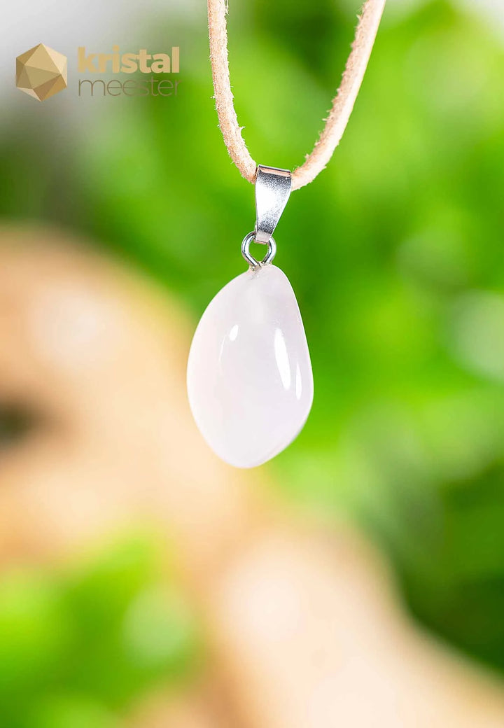 Pink Chalcedony EX pendant with silver loop - no. 4