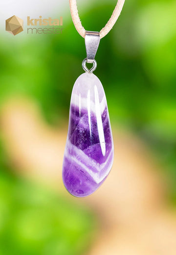 Amethyst Chevron pendant with silver loop - no. 1